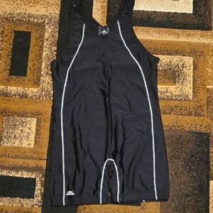 Adidas Black Weightlifting Singlet with White Accents